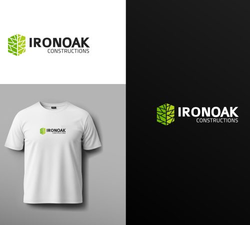Iron Oak Construction Logo Branding