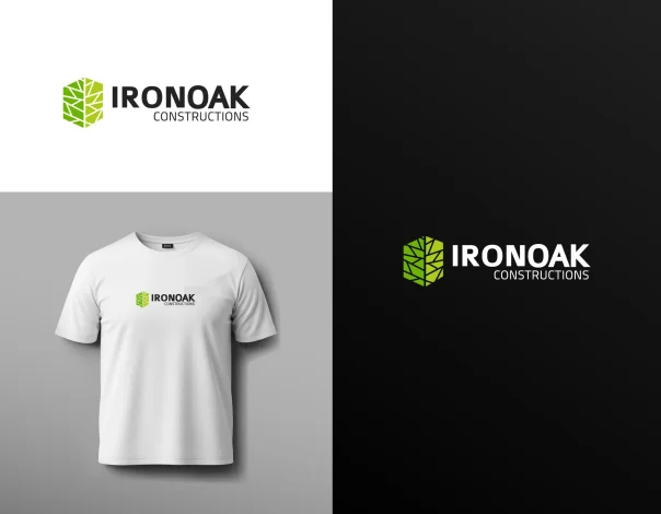 Iron Oak Construction Logo Branding